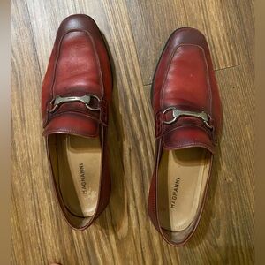 Magnanni Red Leather Loafers (Size 10–10.5)